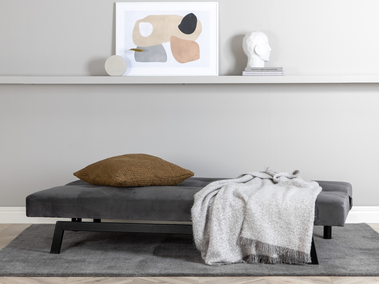 Sofá-cama Dallas 1710 (Cinzento escuro + Preto)