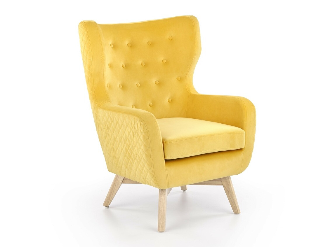 Poltrona Houston 836 (Amarelo + Madeira clara)