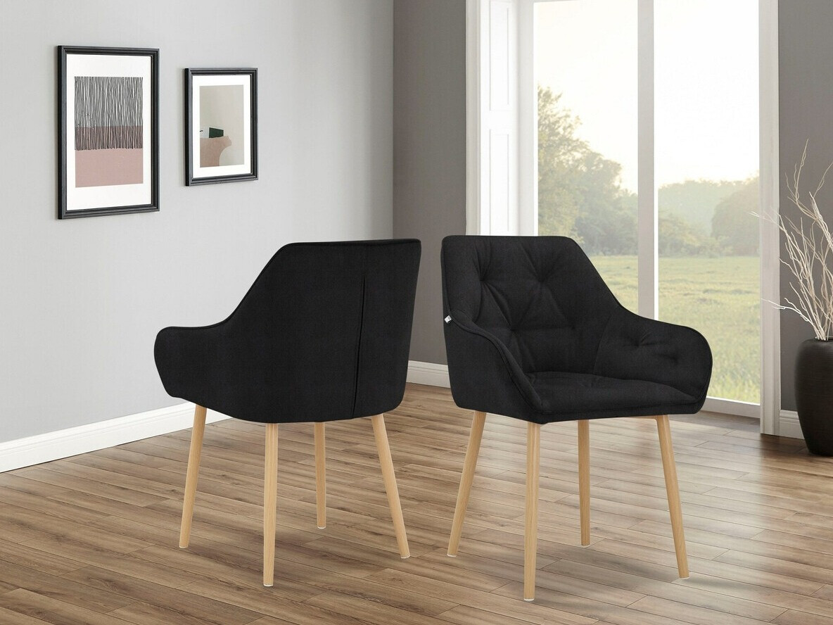 Conjunto de cadeiras Denton 311 (Preto + Carvalho)