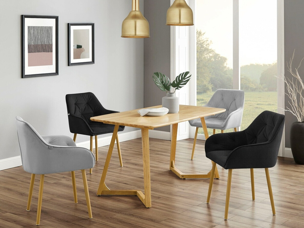 Conjunto de cadeiras Denton 311 (Preto + Carvalho)