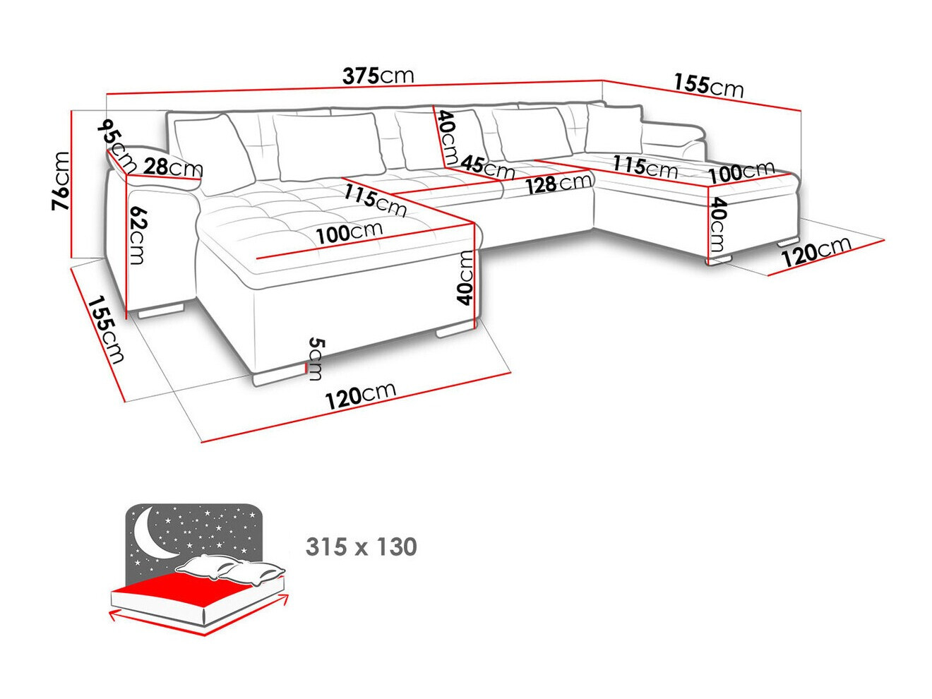 Sofá de canto Comfivo 111 (Kronos 07 + Kronos 02 + Kronos 07)