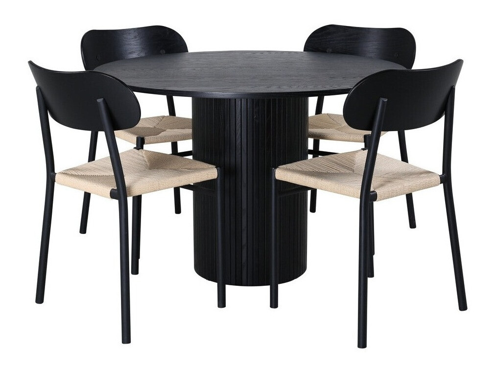 Conjunto para refeições Dallas 3076 (Preto + Castanho claro)