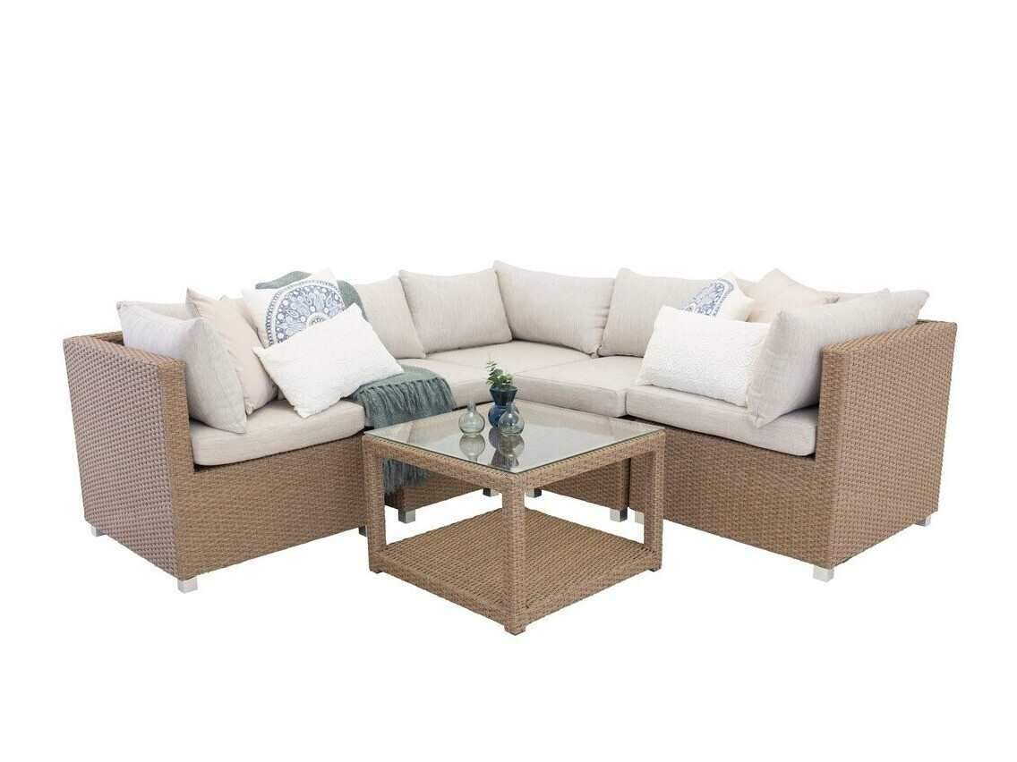 Conjunto de mobiliário para o exterior Dallas 772 (Castanho + Branco)