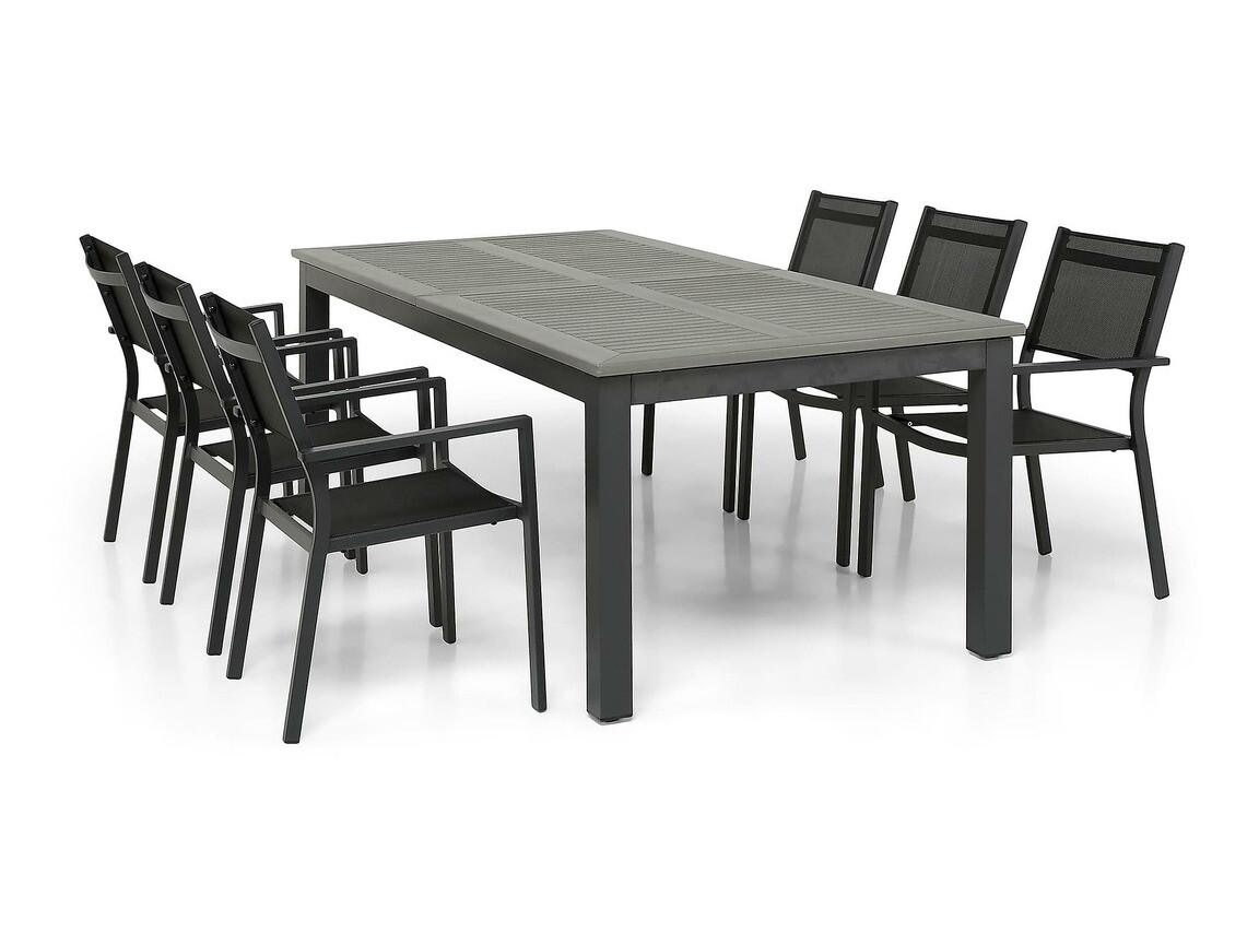 Conjunto de mesa e cadeiras Cortland 164 (Preto)