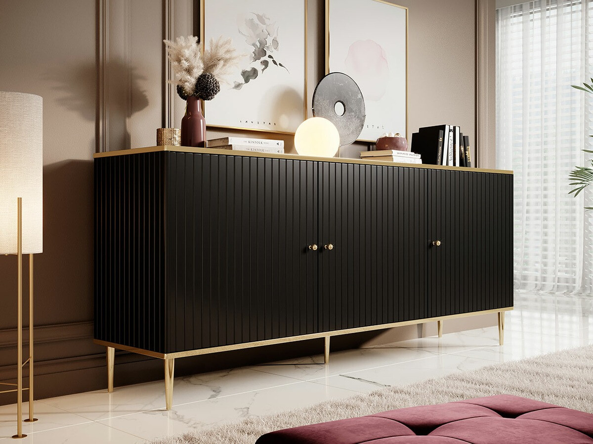 Aparador Arces (Preto + Dourado)