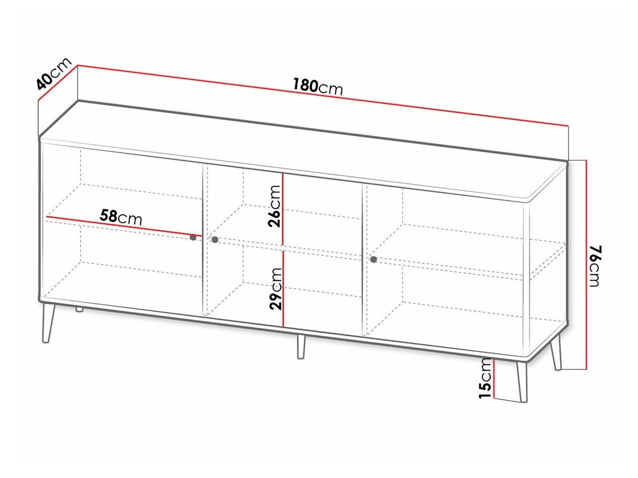 Aparador Charlotte 154 (Branco + Dourado)