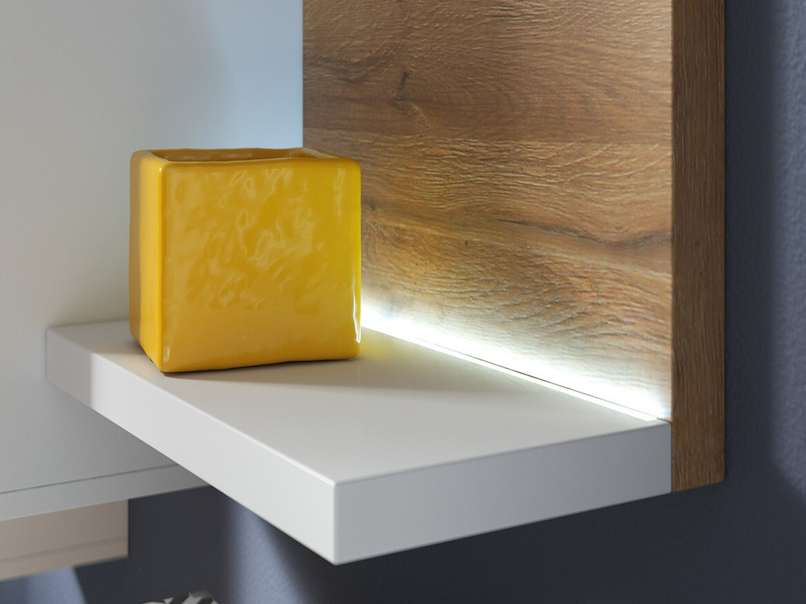 Conjunto para sala de estar Lutiva 100 (Branco + Carvalho Grandson)