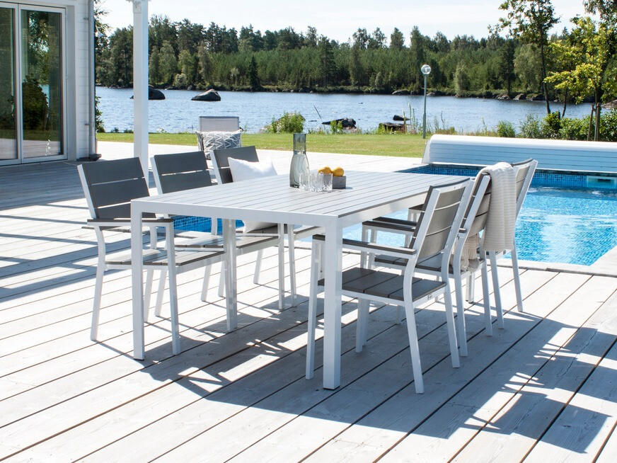 Cadeira de exterior Dallas 717 (Cinzento + Branco)