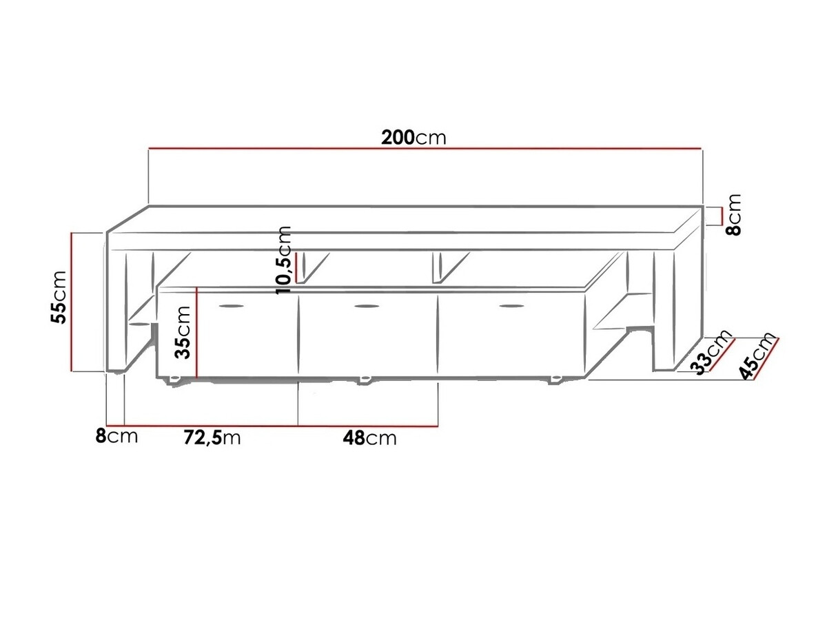 Móvel de TV Arbor (Branco + Branco brilhante)