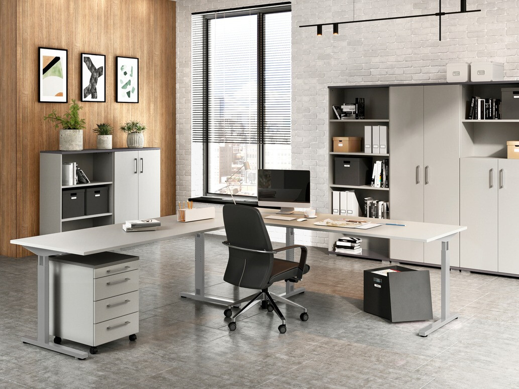 Bloco de gavetas Lartesi 105 (Grafite + Cinzento claro)