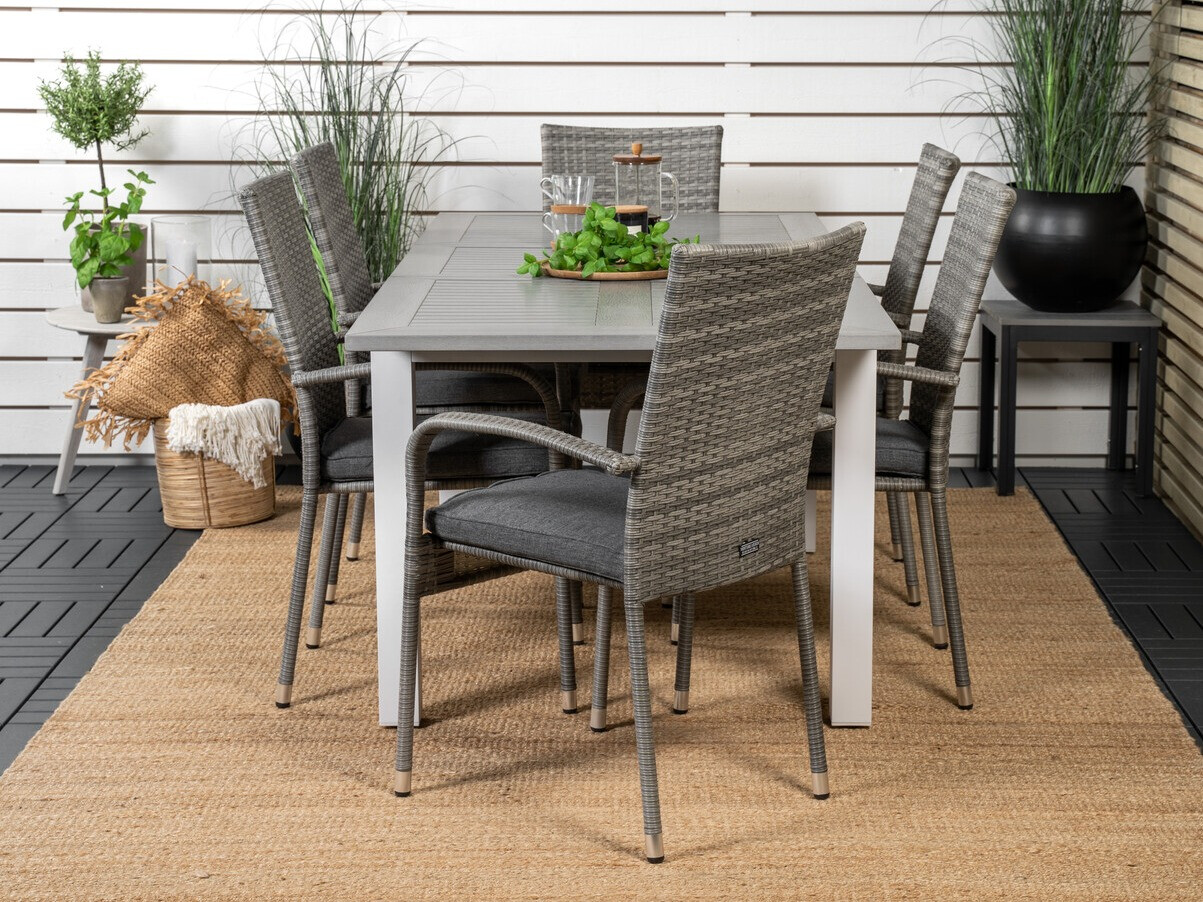 Conjunto de mesa e cadeiras Dallas 2258 (Cinzento + Cinzento escuro)