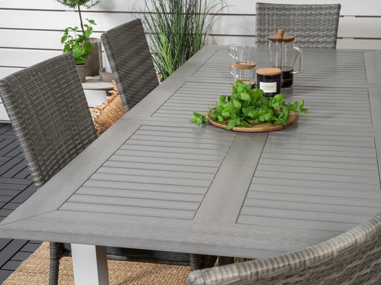 Conjunto de mesa e cadeiras Dallas 2258 (Cinzento + Cinzento escuro)