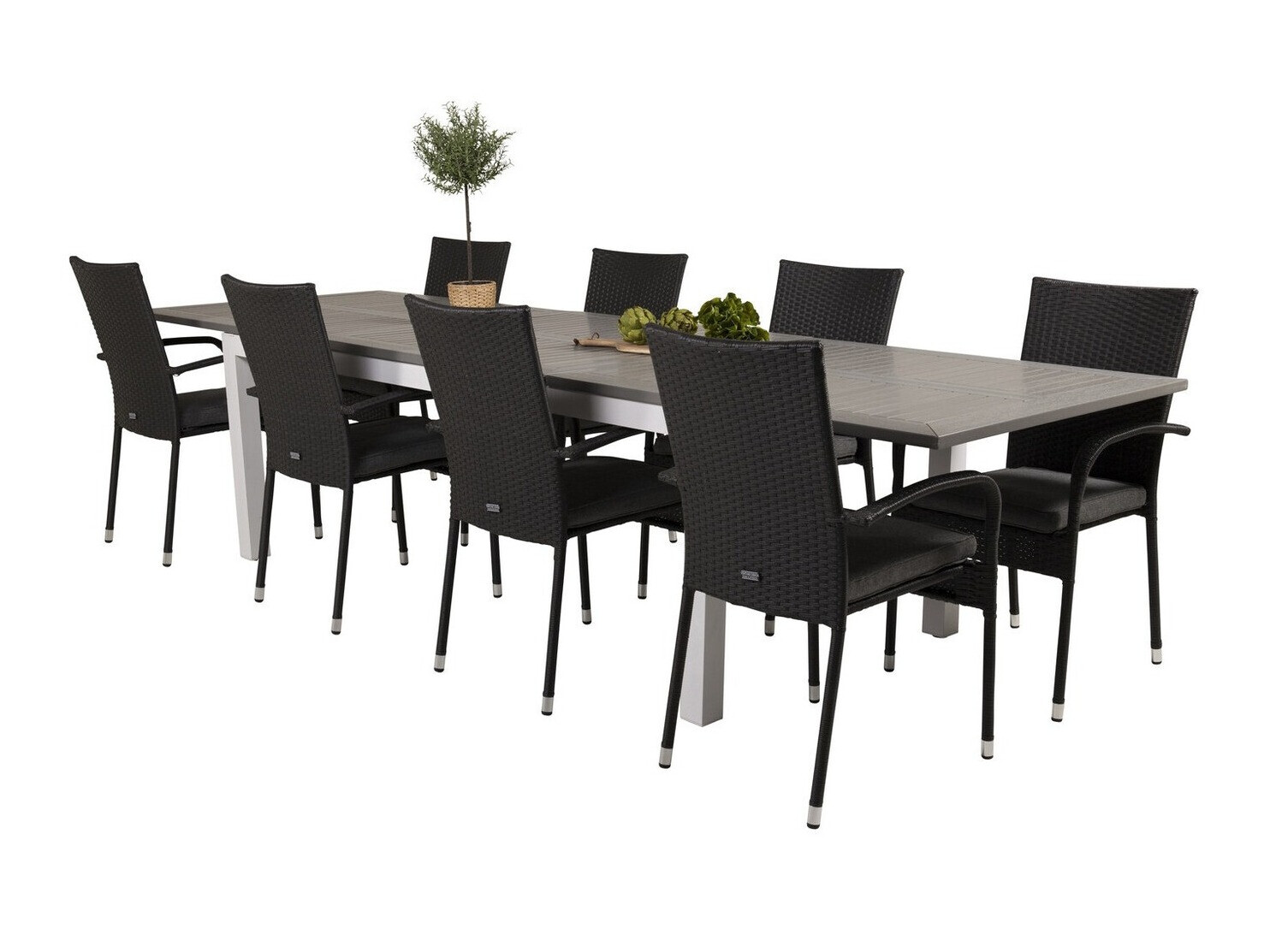 Conjunto de mesa e cadeiras Dallas 2272 (Preto + Cinzento escuro)