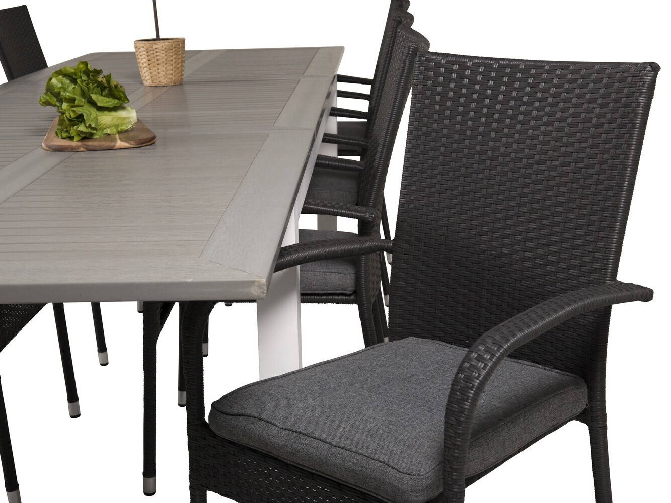 Conjunto de mesa e cadeiras Dallas 2272 (Preto + Cinzento escuro)