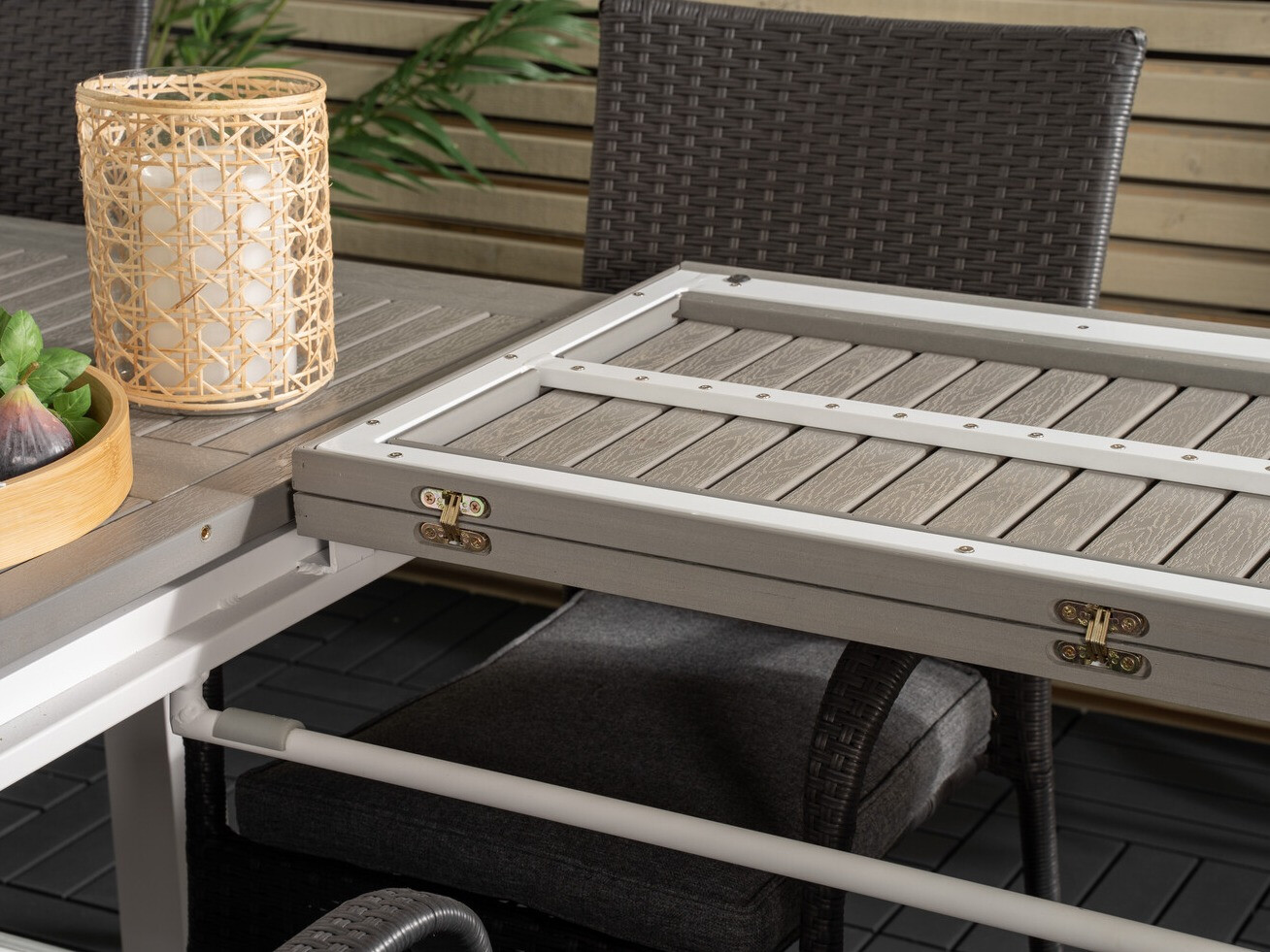 Conjunto de mesa e cadeiras Dallas 2272 (Preto + Cinzento escuro)