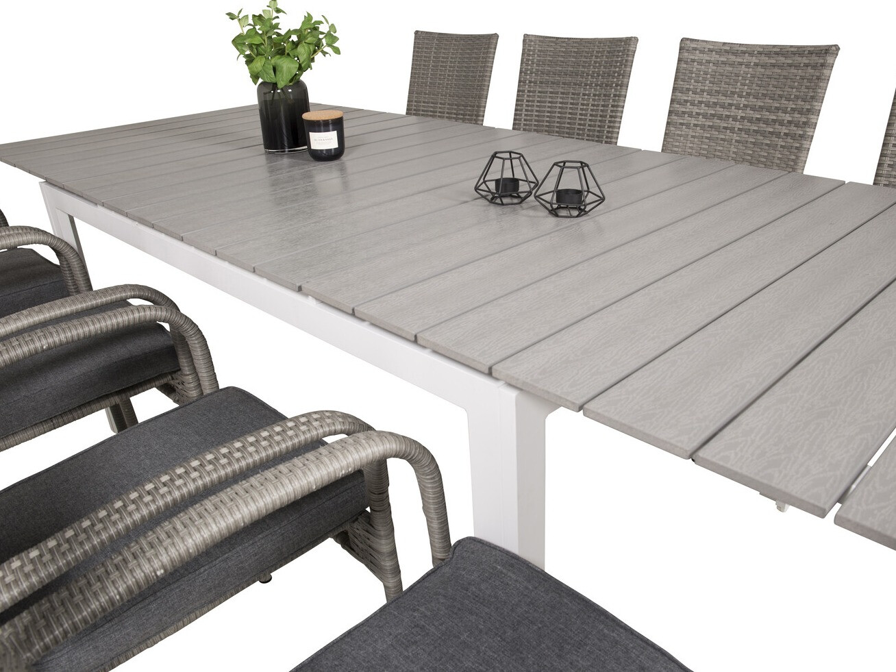 Conjunto de mesa e cadeiras Dallas 2408 (Cinzento + Cinzento escuro)