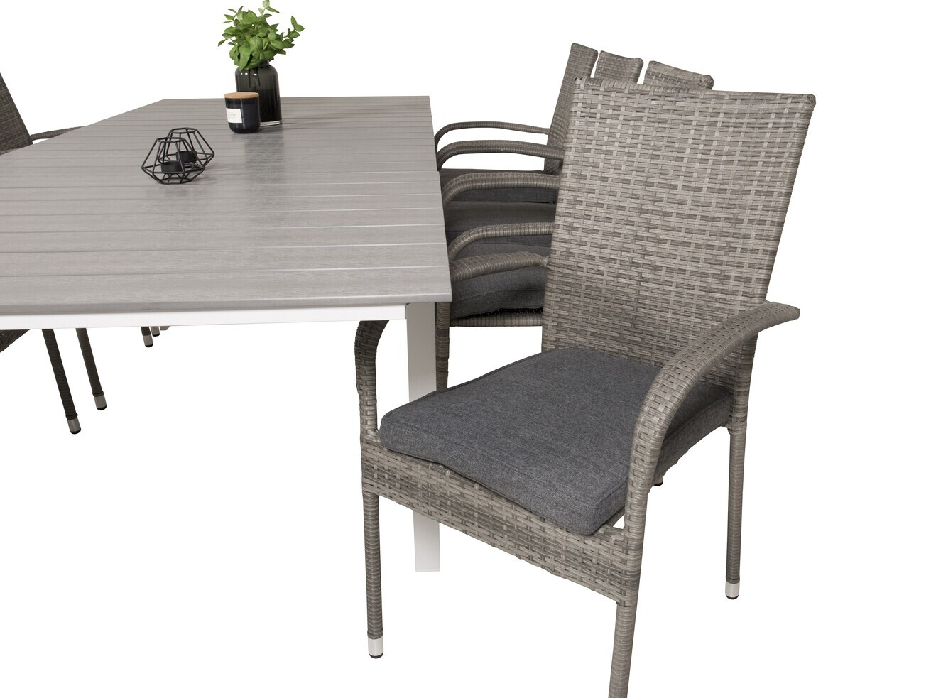 Conjunto de mesa e cadeiras Dallas 2408 (Cinzento + Cinzento escuro)
