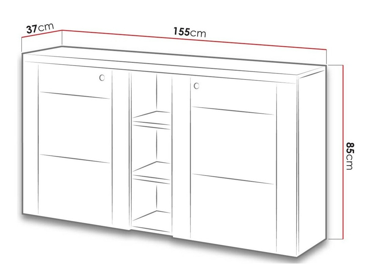 Aparador Salelbo 106 (Larício de cebola + Brigadeiro carvalho)