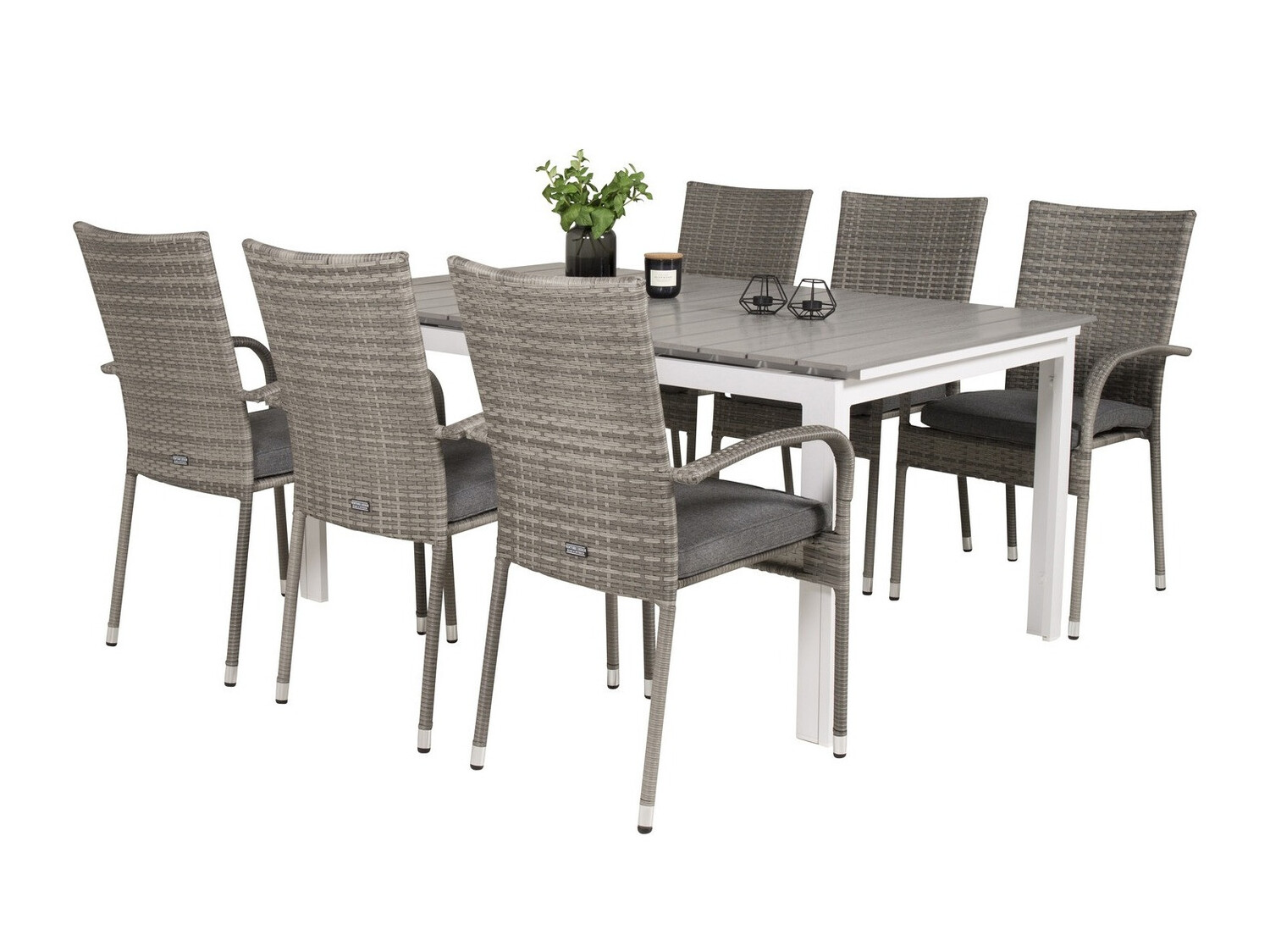 Conjunto de mesa e cadeiras Dallas 2406 (Cinzento + Cinzento escuro)