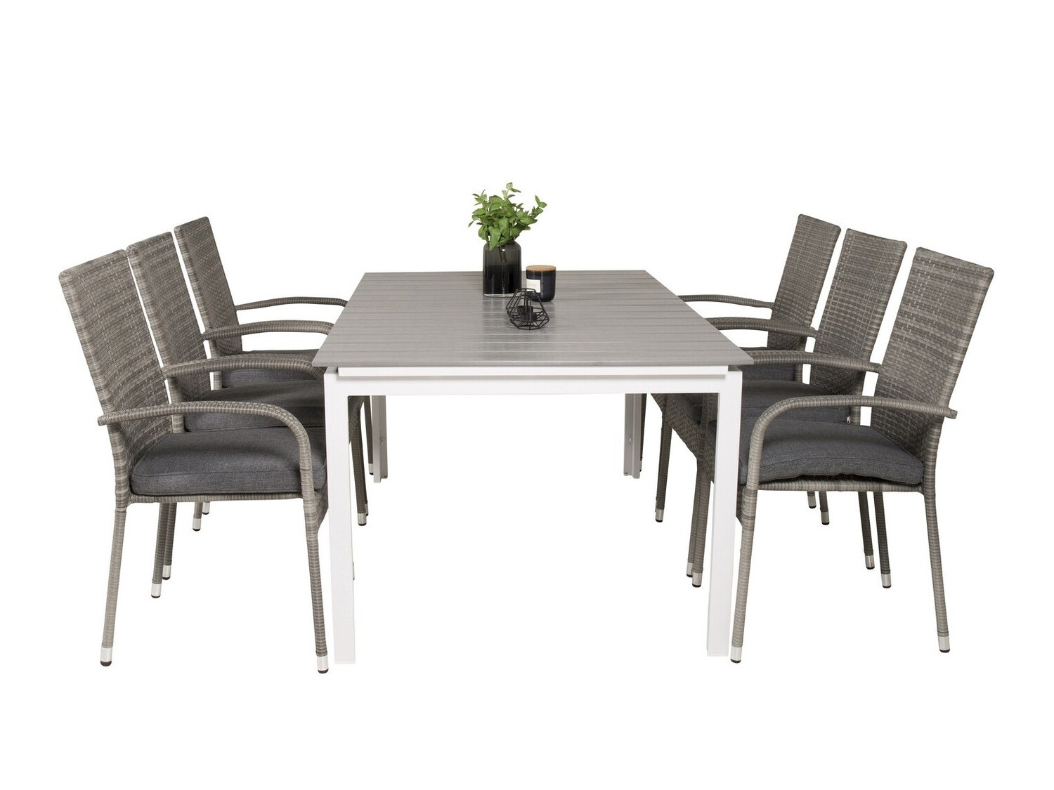 Conjunto de mesa e cadeiras Dallas 2406 (Cinzento + Cinzento escuro)