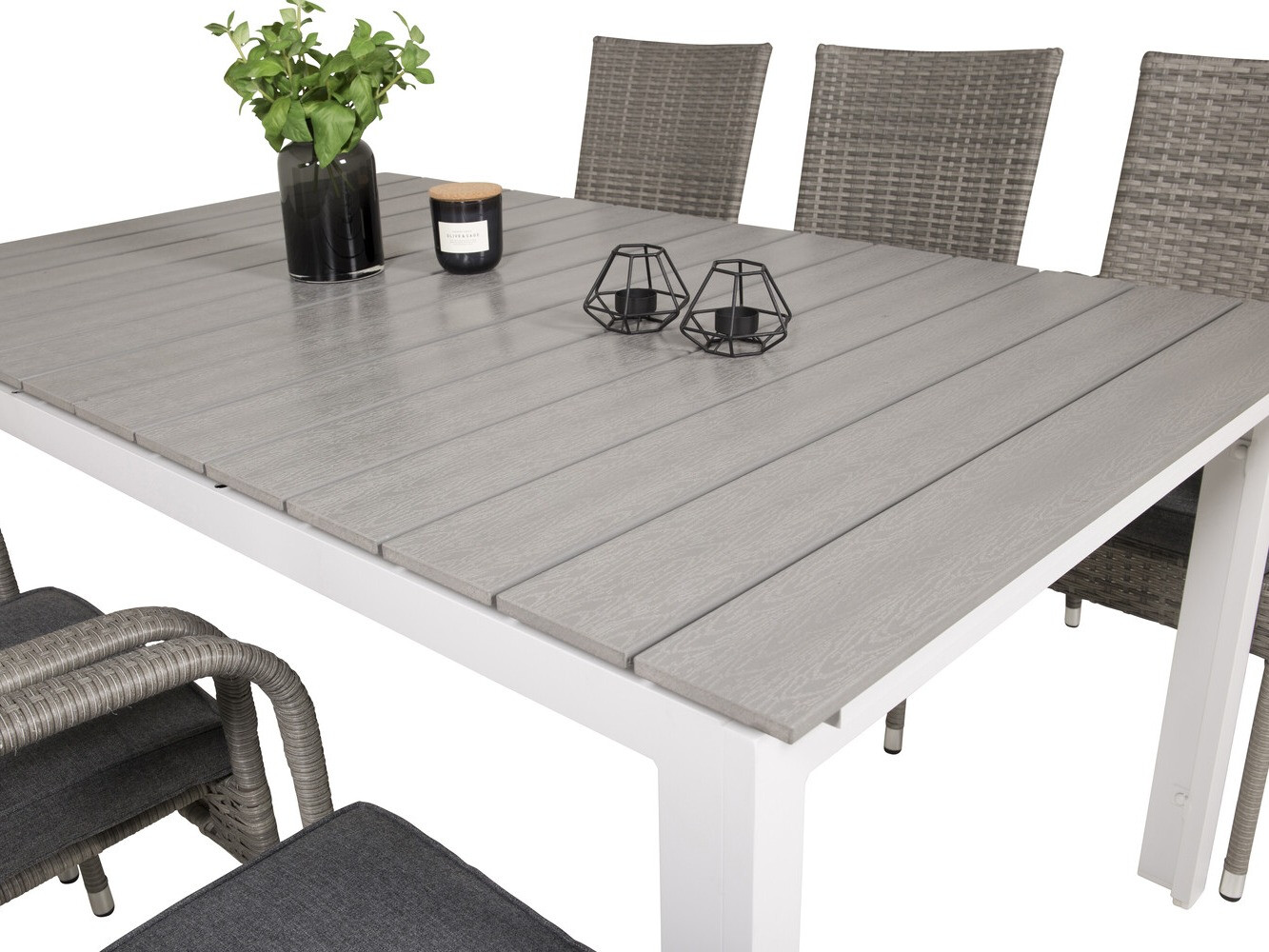 Conjunto de mesa e cadeiras Dallas 2406 (Cinzento + Cinzento escuro)
