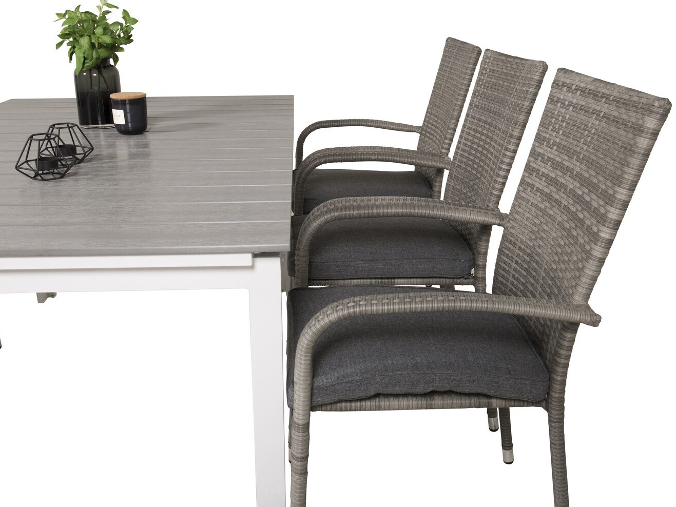 Conjunto de mesa e cadeiras Dallas 2406 (Cinzento + Cinzento escuro)