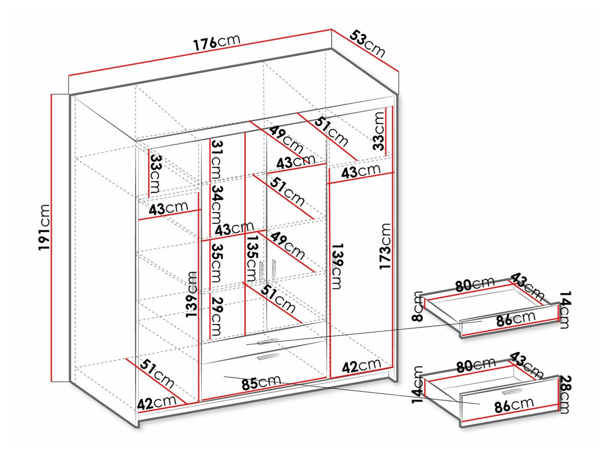 Roupeiro Novduni 107 (Carvalho sonoma)