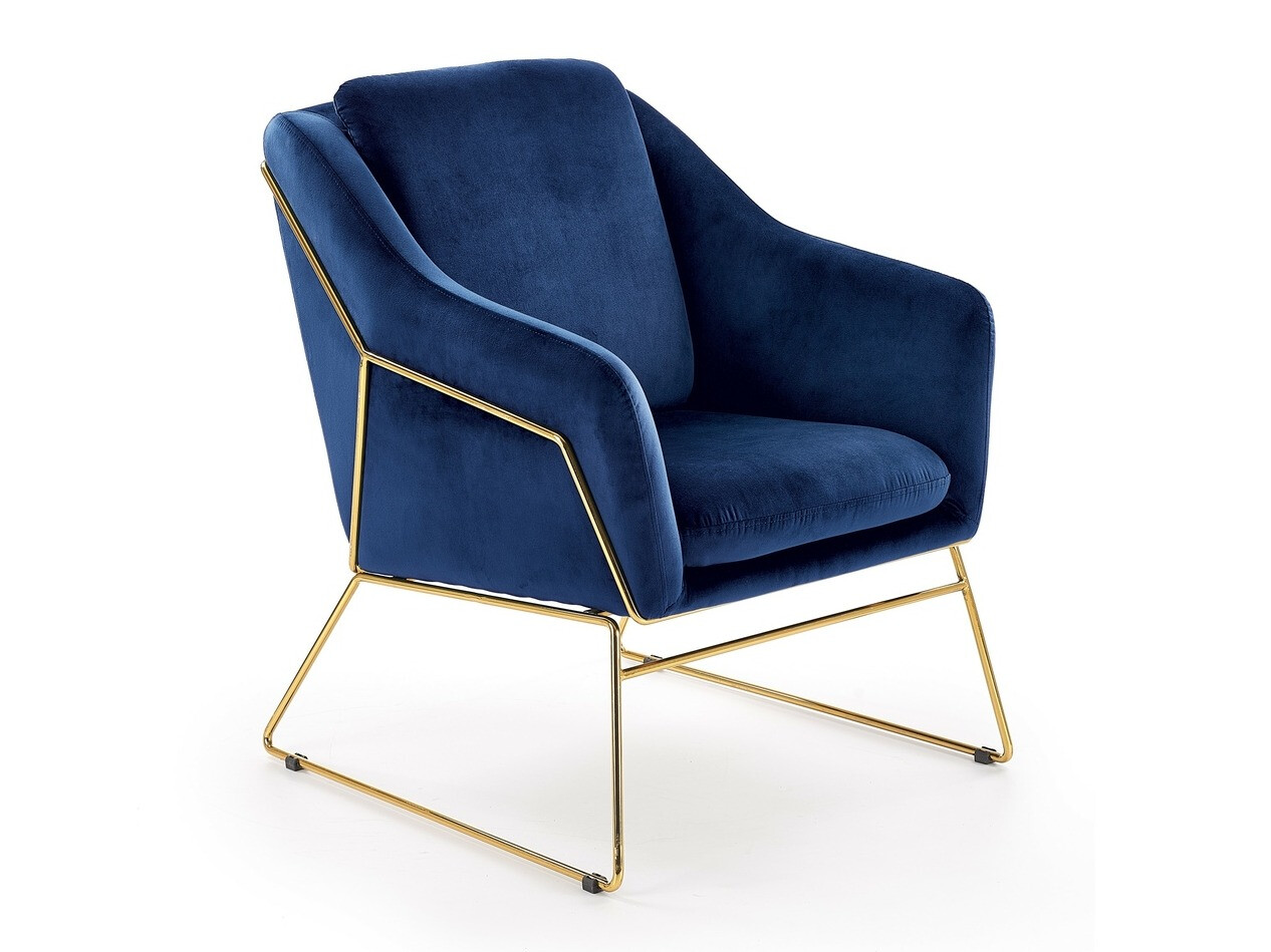 Poltrona Houston 846 (Azul escuro + Dourado)