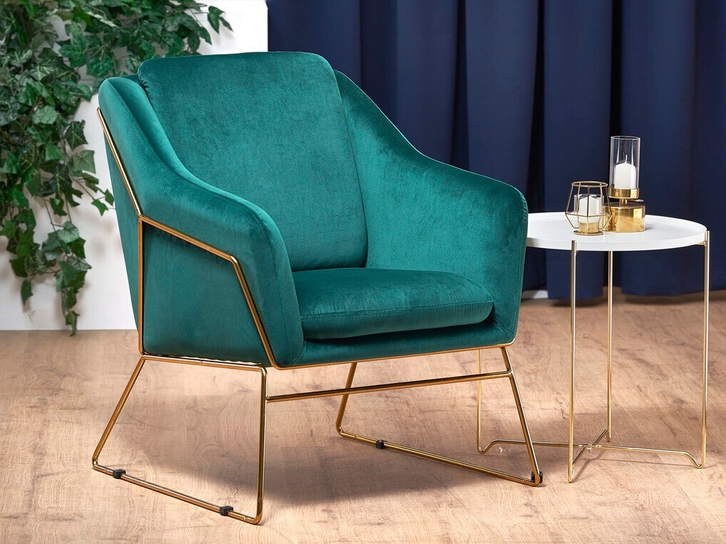 Poltrona Houston 846 (Turquesa + Dourado)