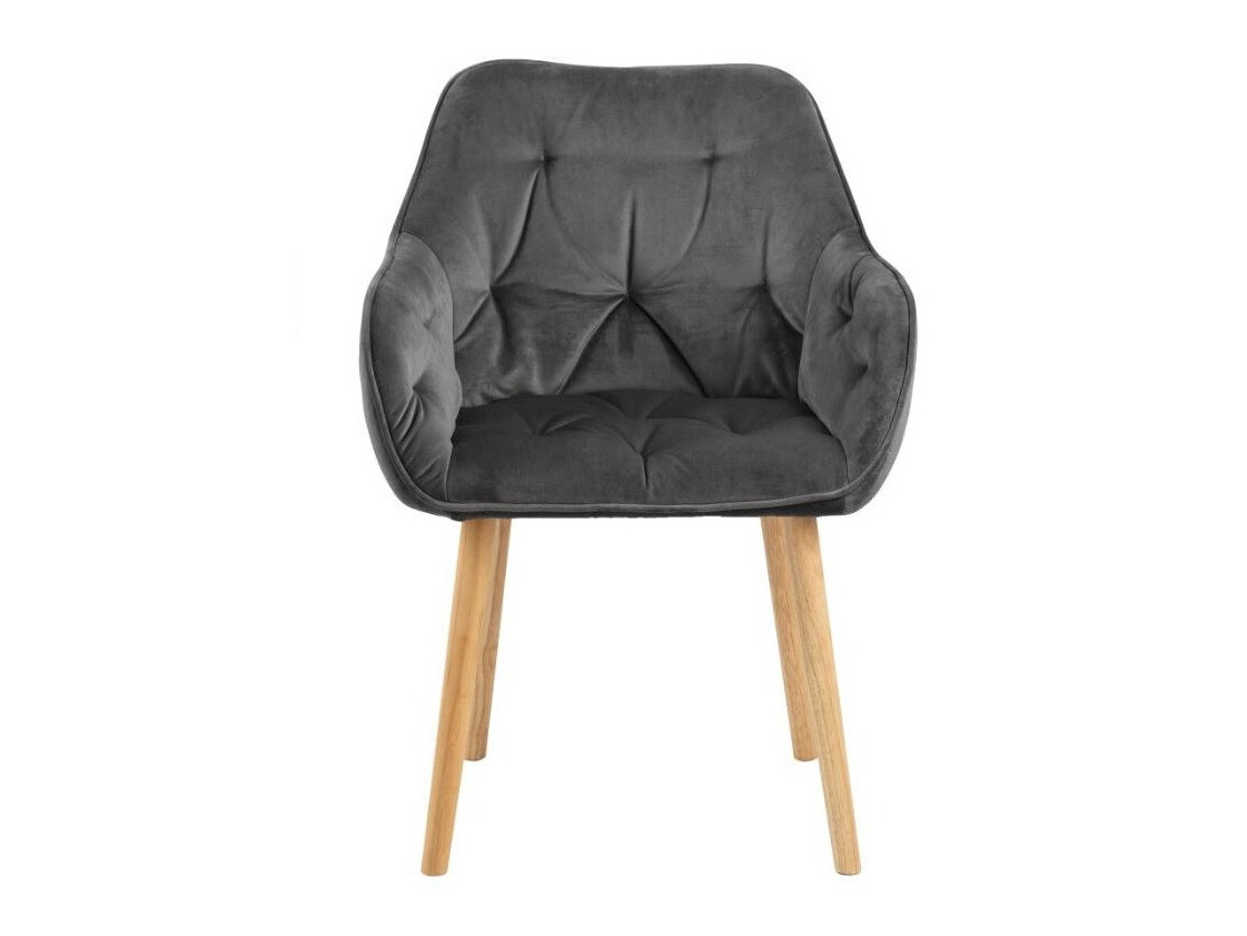 Cadeira Norsica 489 (Cinzento escuro + Madeira clara)