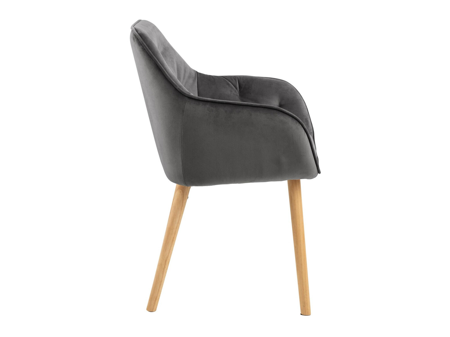 Cadeira Norsica 489 (Cinzento escuro + Madeira clara)