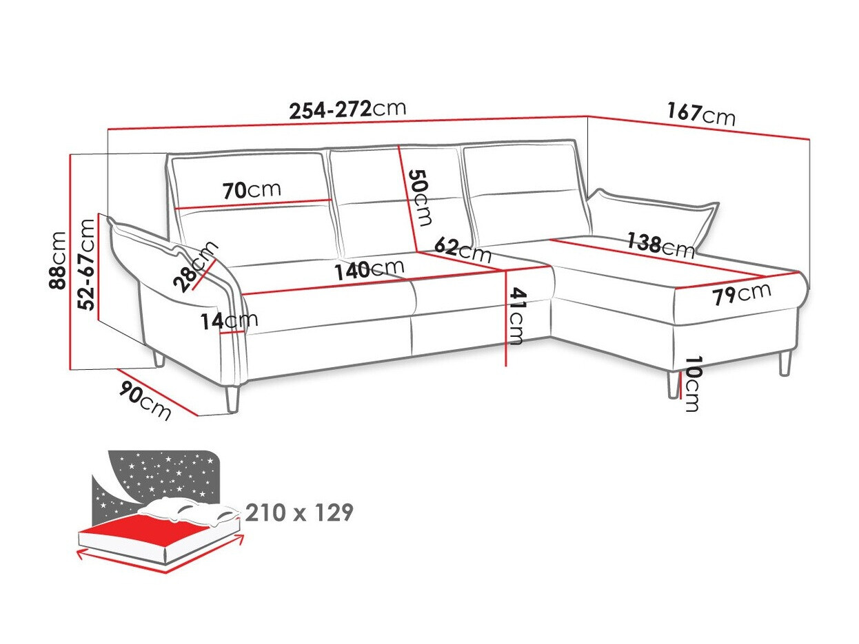 Sofá de canto Comfivo 244 (Manila 16)