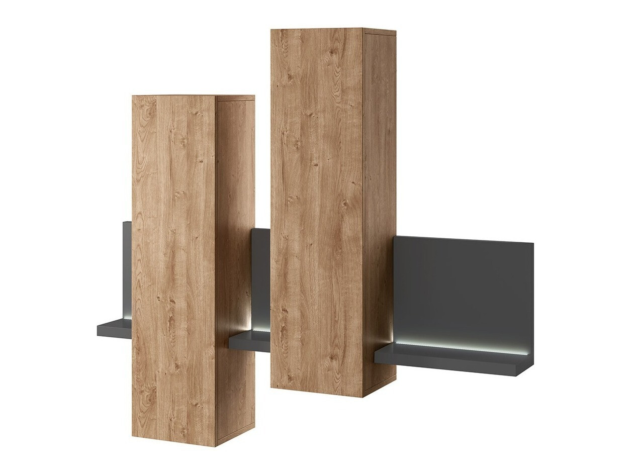 Armário suspenso Lutiva 101 (Antracite + Ribbec carvalho)