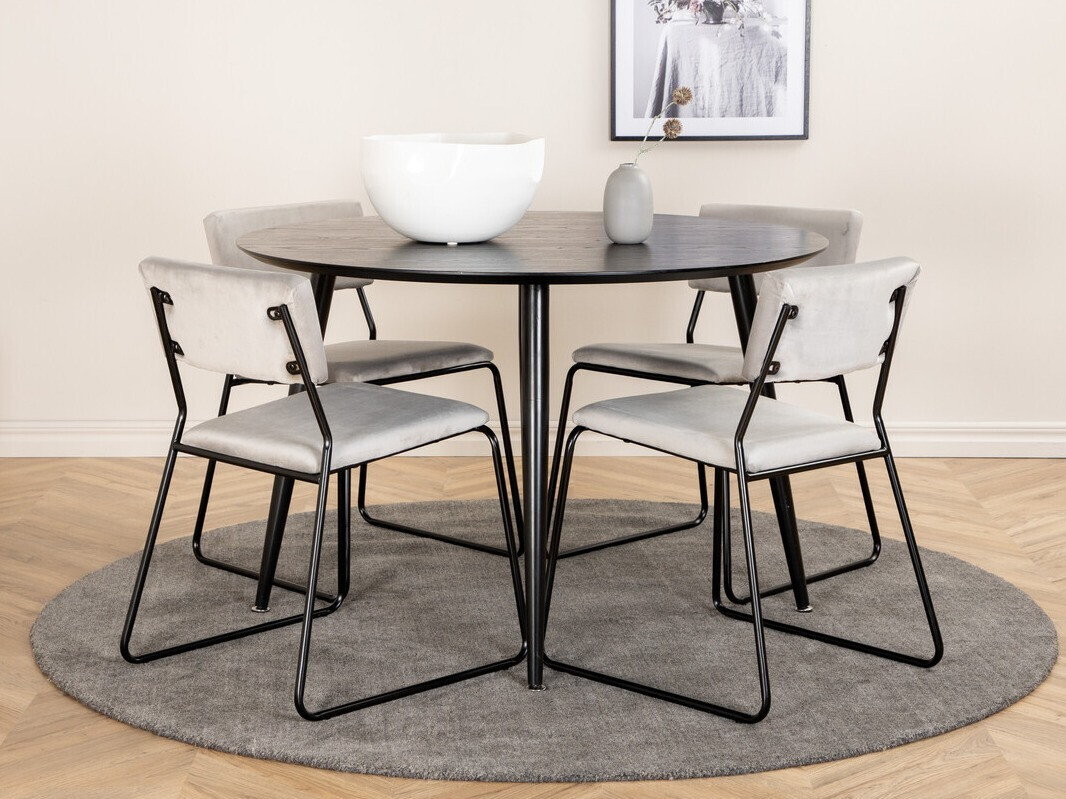 Conjunto para refeições Dallas 2543 (Cinzento claro + Preto)