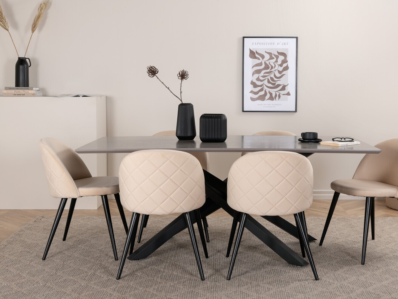 Conjunto para refeições Dallas 3035 (Creme + Preto)