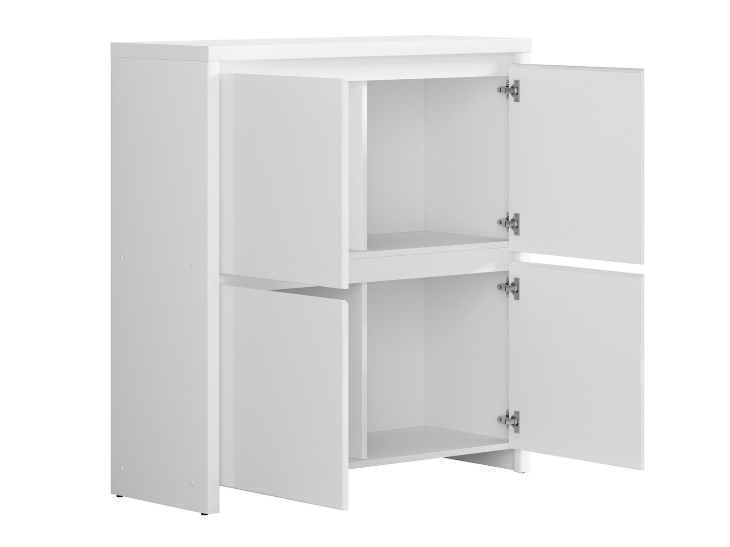 Aparador Nolroma 104 (Branco + Branco brilhante)