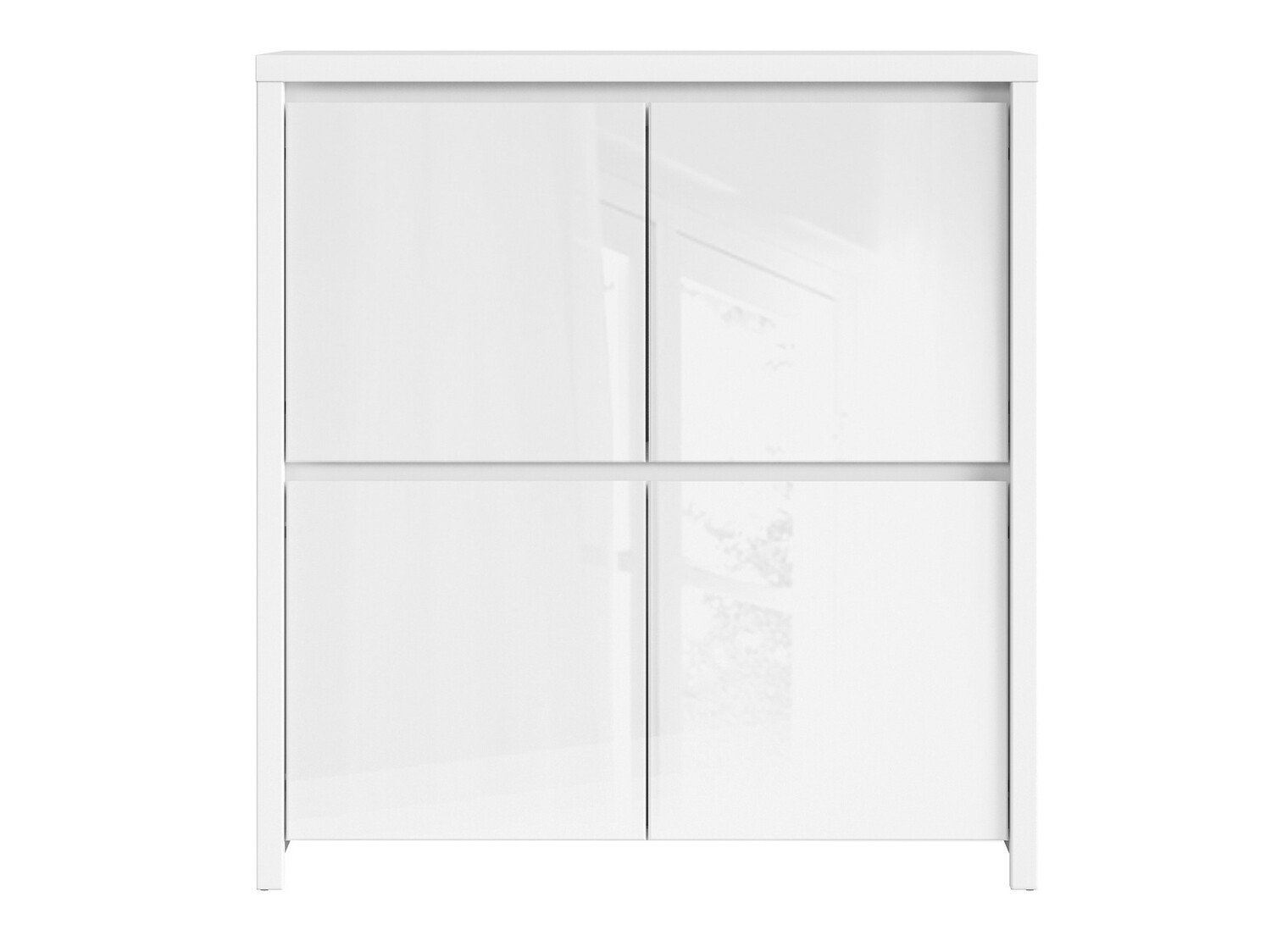 Aparador Nolroma 104 (Branco + Branco brilhante)