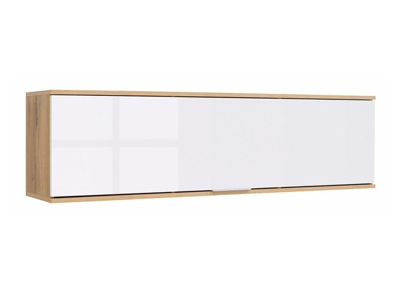 Armário de parede Tivetra 110 (Carvalho wotan + Branco brilhante)