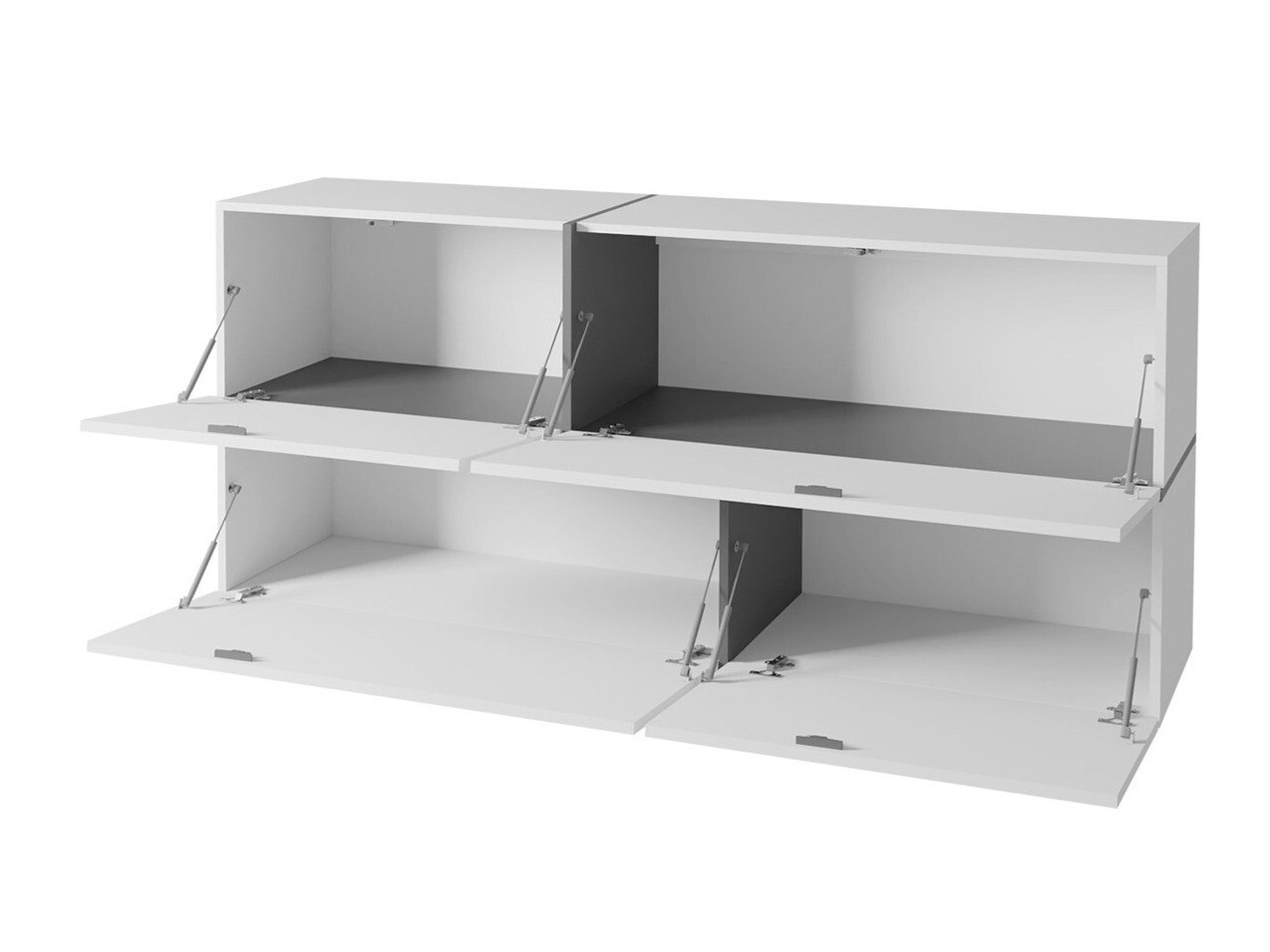 Armário suspenso Charlotte 100 (Branco + Branco brilhante + Carvalho sonoma)