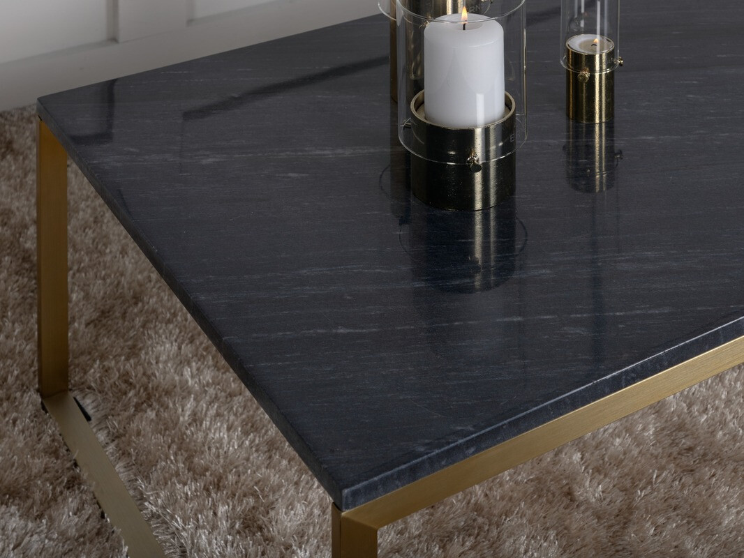 Mesa de centro Dallas 179 (Cinzento mármore + Dourado)