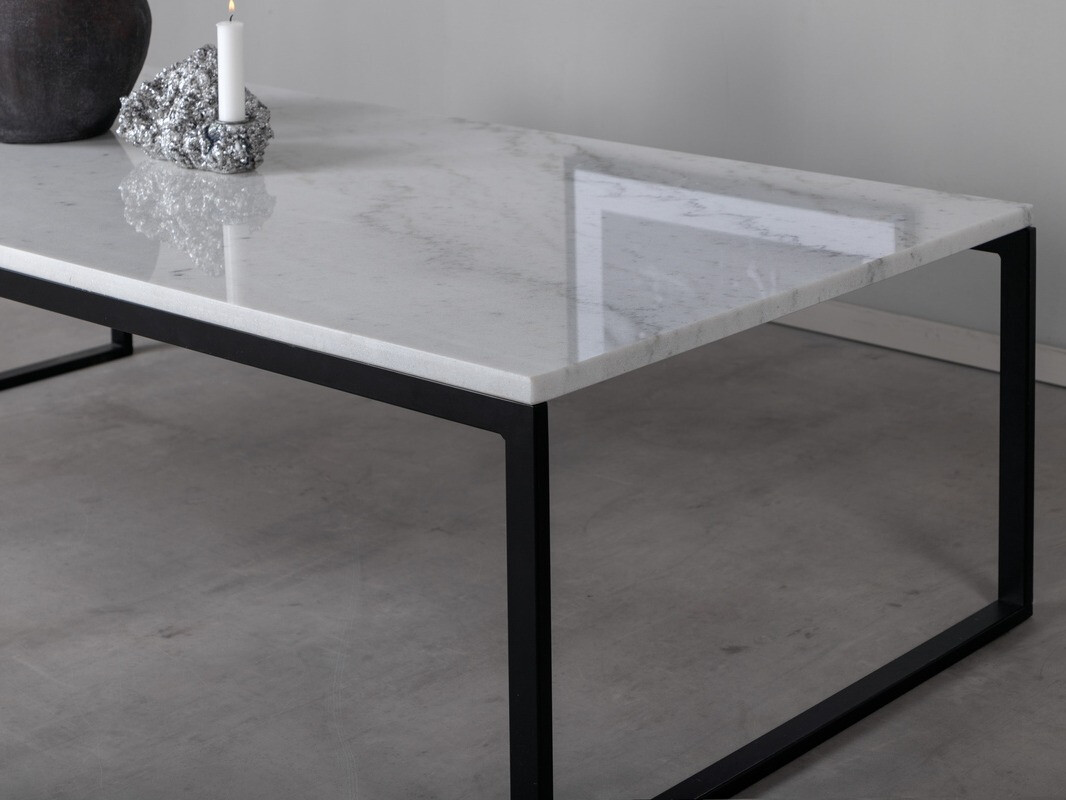 Mesa de centro Dallas 179 (Marmore branco + Preto)