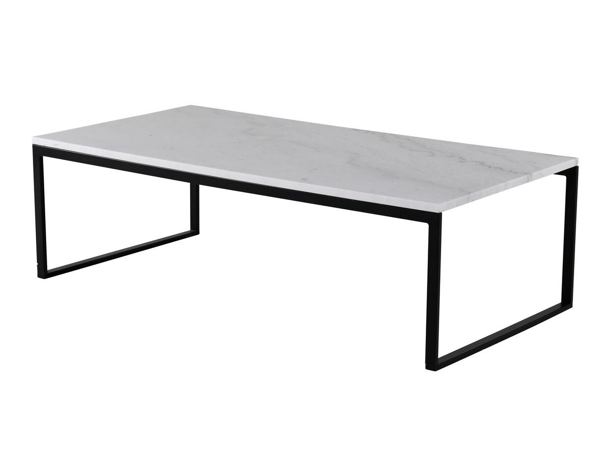 Mesa para revistas Dallas 179 (Marmore branco + Preto)
