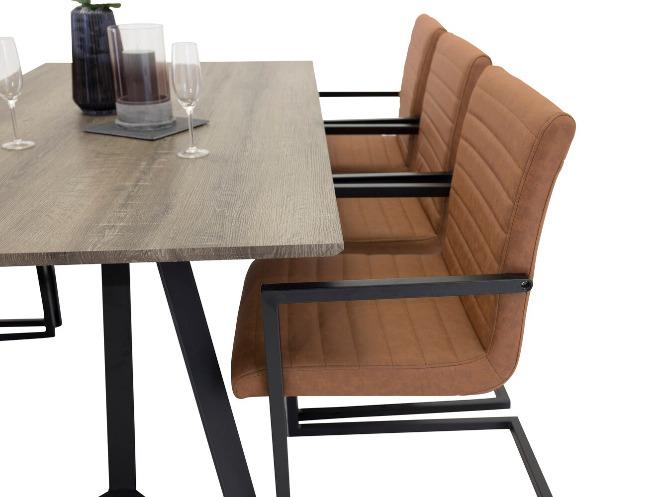 Conjunto para refeições Dallas 1349 (Castanho + Preto)