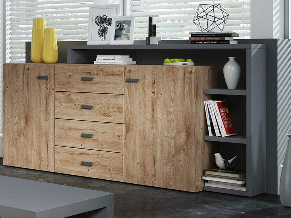 Cómoda Lutiva 106 (Antracite + Ribbeck carvalho)