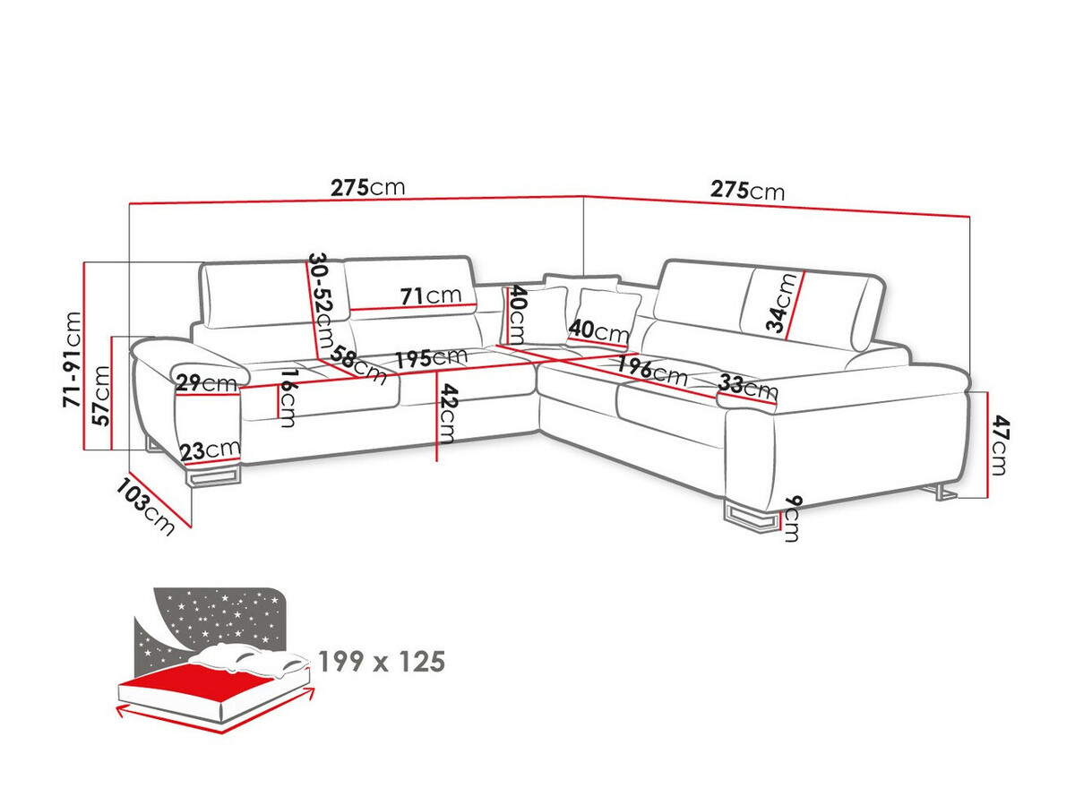 Sofá de canto Comfivo 265 (Uttario Velvet 2955 + Uttario Velvet 2979)