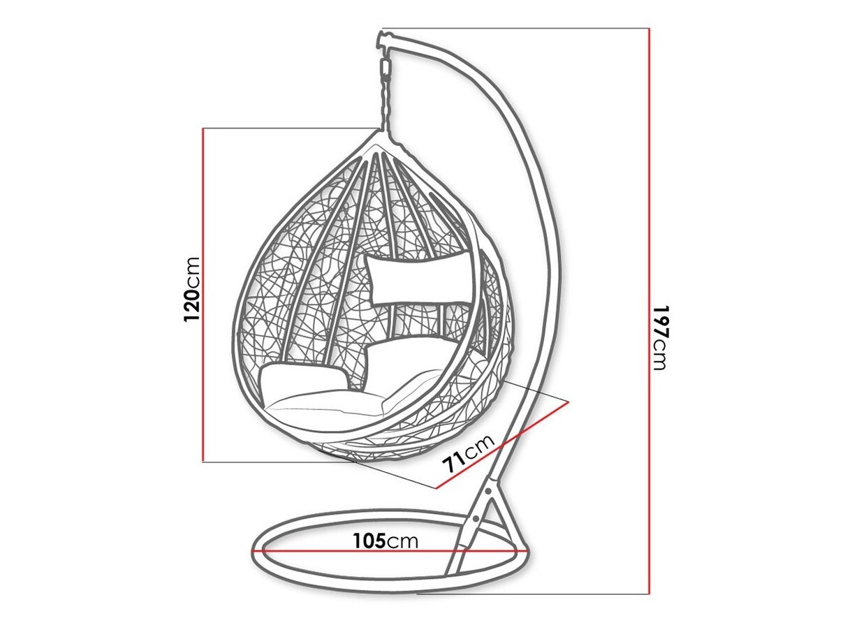 Cadeira suspensa Comfivo 148 (Preto + Creme)