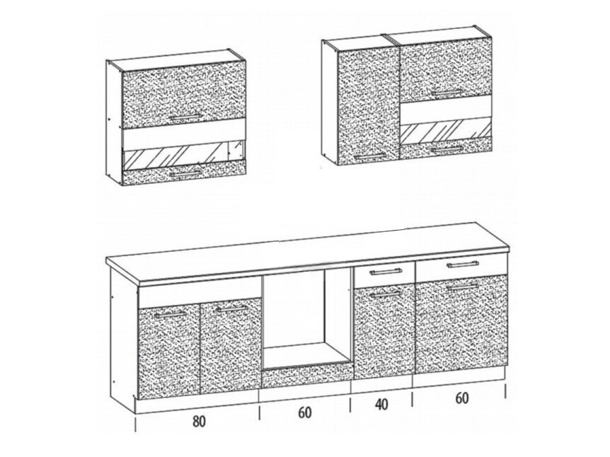 Conjunto de cozinha modular Mode Dark 127