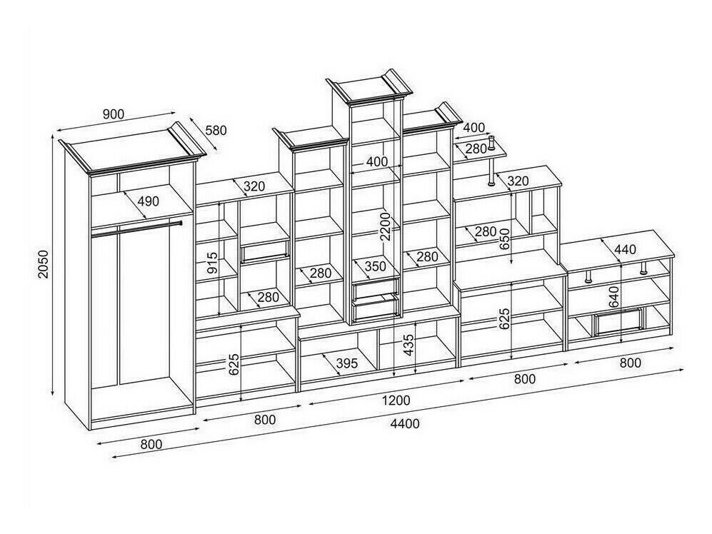 Conjunto para sala de estar Lexington 168 (Carvalho sonoma)