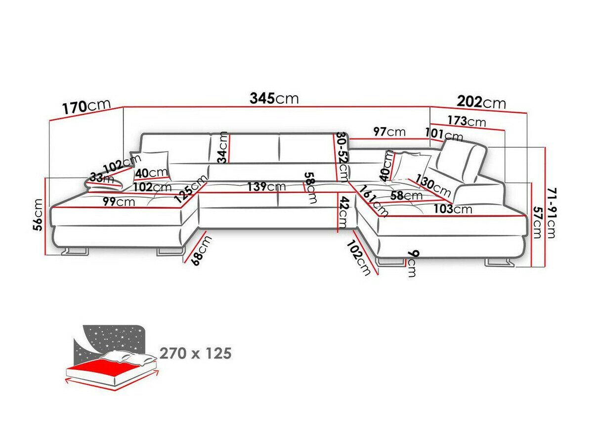 Sofá de canto Comfivo Ruta IV (Soft 017 + Uttario Velvet 2967 + Uttario Velvet 2959)