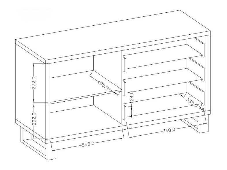 Cómoda Avicavu 109 (Carvalho wotan + Preto)